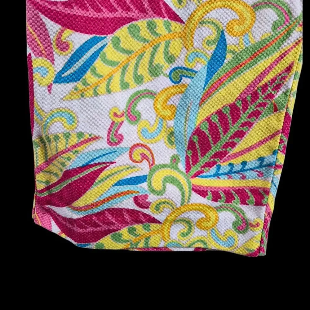 Tommy Hilfiger Tropical Print Capri Pants Size 10 Stretch Colorful Preppy Resort - Picture 5 of 10